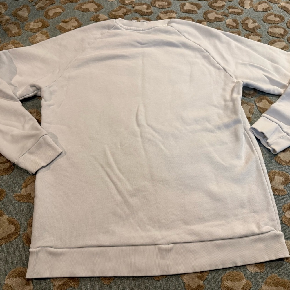 Adidas White Cotton Sweatshirt with Black Logo Size L🤍🖤 - Picture 4 of 6